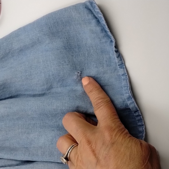 The impeccable pig tank top blouse denim blue chambray medium summer smocked - Picture 8 of 10